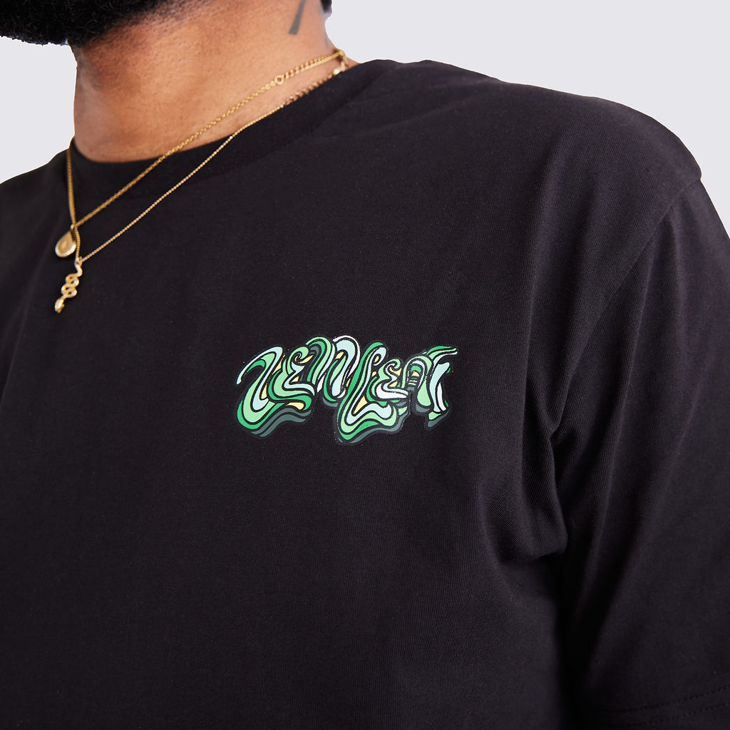 Zen Leaf Black Short Sleeve T-Shirt Short Sleeve T-Shirt, Small
