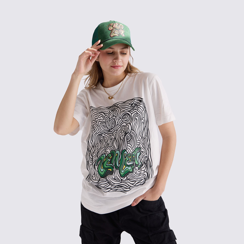 Zen Leaf White Short Sleeve T-Shirt Short Sleeve T-Shirt, Small - image 2