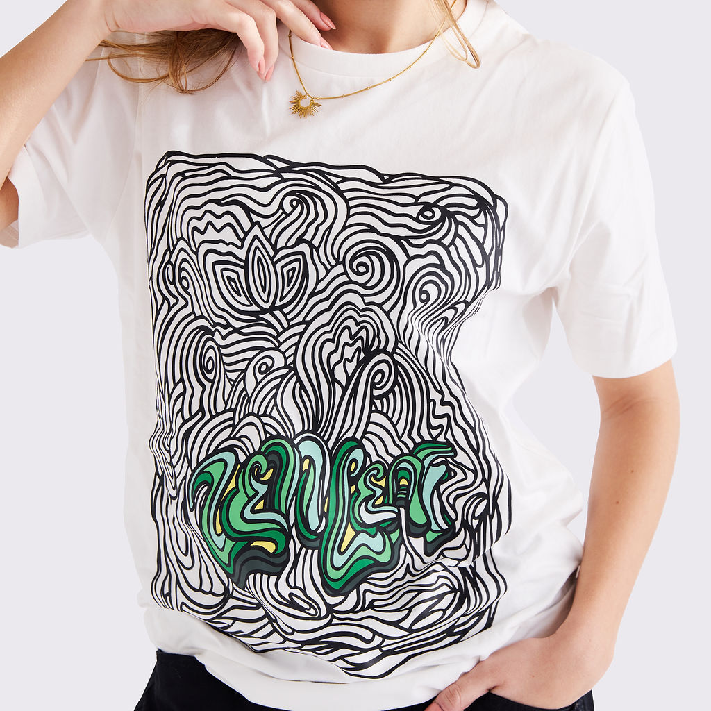 Zen Leaf White Short Sleeve T-Shirt Short Sleeve T-Shirt, Small