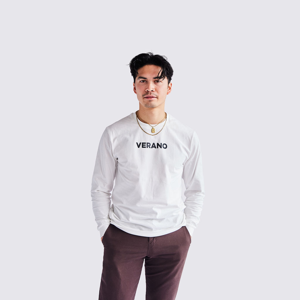 Verano White Long Sleeve T-Shirt Long Sleeve T-Shirt, Medium - image 2