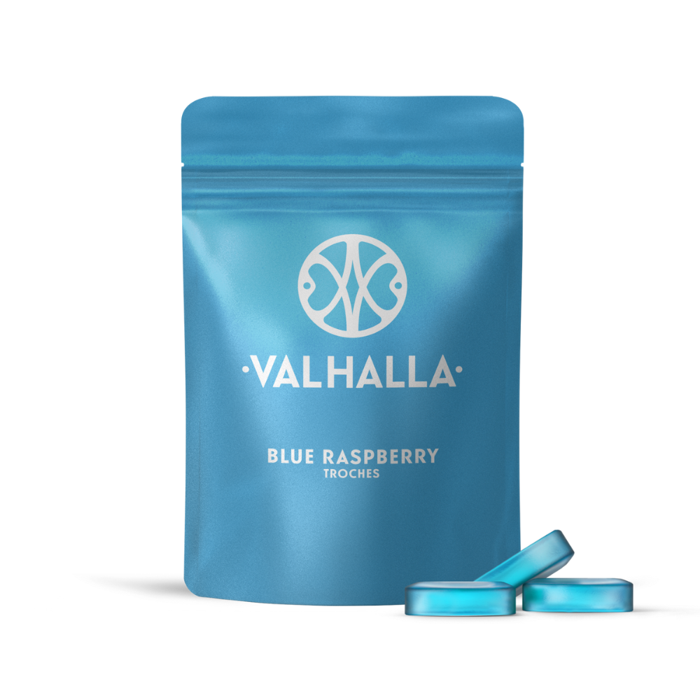 Valhalla Blue Raspberry (Indica) Troches, 1000mg, 10pk